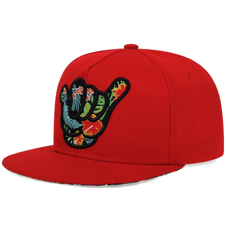 Snapback Rouge Shaka Fleuri 🤙